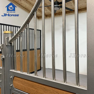 Painéis Frontais Portáteis de Bambu Galvanizado para Baias de Cavalos com Comedouro para Fazendas de Cavalos - Product Image 4