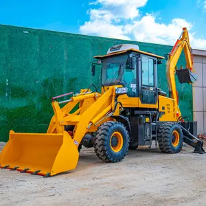 Trung Quốc thủy lực mini backhoe bánh xe tải máy để bán giá rẻ giá nhà máy ban đầu trang trại backhoe loader máy xúc đến cửa