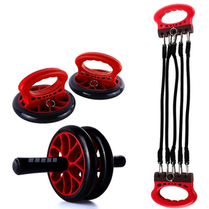 Home Gym Fitness Combo Set Push-up Stand Abdominal Wheel Chest Expander Resistance <b>Band</b> Full Body <b>Workout</b> Training Equipment - Product Image 4