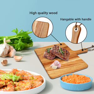 Planche à découper en bois d'acacia carré de qualité biologique fait à la main Youlike avec poignée pour la cuisine - Product Image 3