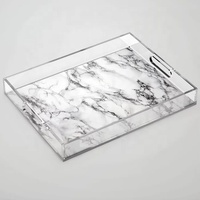Plateau de service décoratif en acrylique Lucite en fausse écaille de tortue pour table basse