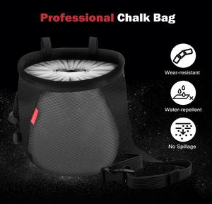 Bolsa de magnesio para escalada, bolsa de magnesio con cordón ajustable, sin fugas, con cinturón ajustable, mosquetón y bolsillos con cremallera - Product Image 2