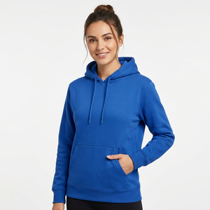 Sudadera con Capucha Azul para Hombre, Corte Regular, Forro Polar de Poliéster, Color Sólido Informal, Diseño con Bolsillos, Impermeable, de Secado Rápido y Transpirable - Product Image 3