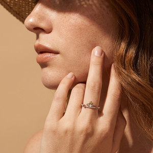 Hong Kong Supplier Wholesale Jewelry Vintage Design Antique Natural Stone Jewelry Real Natural Diamond 18K Solid Rose Gold Ring - Product Image 5