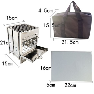 Stufa a <span class=keywords><strong>legna</strong></span> da campeggio quadrata pieghevole portatile in acciaio inossidabile Mini Mult Fuel - Product Image 6