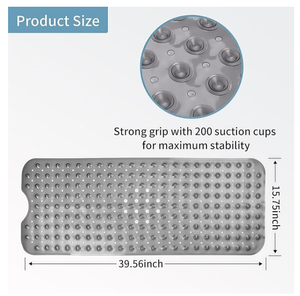 Tapis de bain en PVC antidérapant lavable en machine avec ventouses et trous de drainage pour un nettoyage facile - Product Image 1