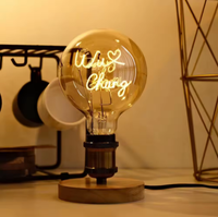 Ampoule LED décorative Edison personnalisable, série G125, motif « Hello Love Dream »