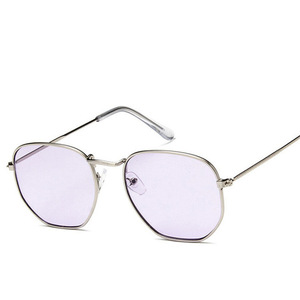Lunettes de soleil polygonales rétro tendance pour hommes et femmes, monture métallique irrégulière, protection UV400, collection 2019 à succès - Product Image 5