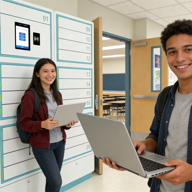 Smart Charging Locker Station 65w Type-C Fast Charge with UV-A Lighting Facial Recognition Access for Public Venues