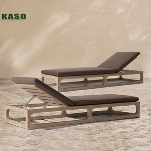 Chaise longue <span class=keywords><strong>de</strong></span> luxe en bois pour hôtel, <span class=keywords><strong>jardin</strong></span>, piscine, en rotin, teck, aluminium, corde et osier, double, pour extérieur - Product Image 3
