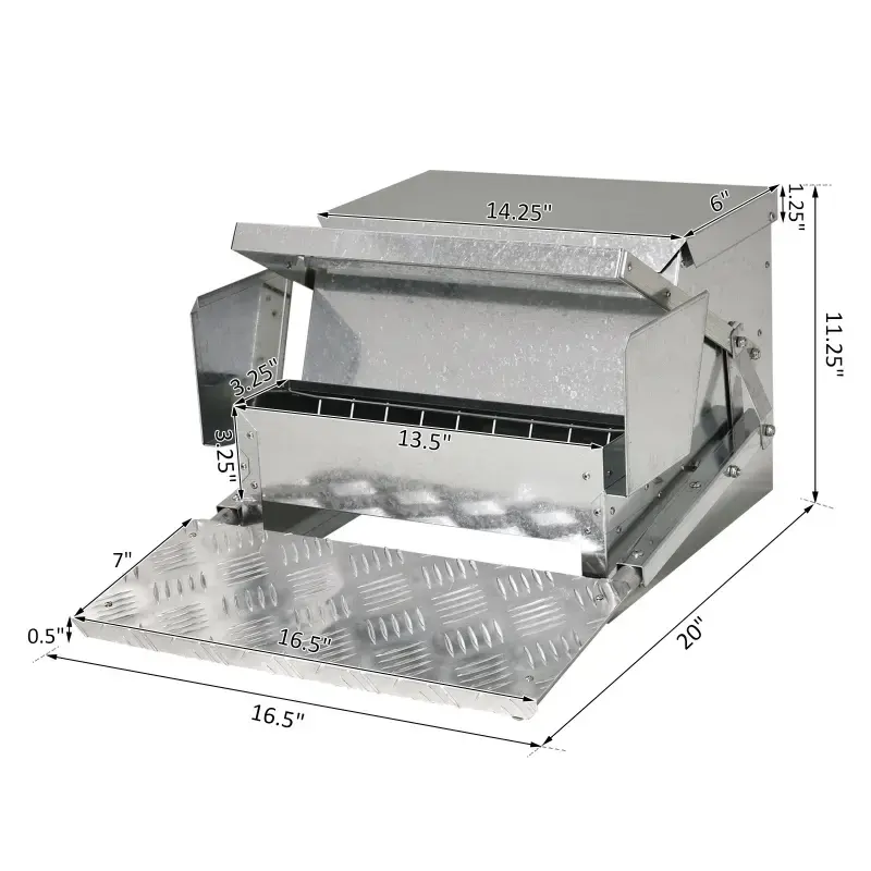 Tretle Feeder aus Aluminium/Edelstahl Automatische Hühner fütterung Tierfutter automaten