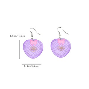 Conjunto de joyería acrílica Rosa Y2K Radio tacones altos y pendientes en forma de patines con <span class=keywords><strong>cubo</strong></span> de Rubiks para niña de boda - Product Image 4