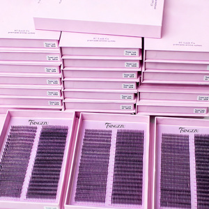 Extensions de cils synthétiques faites à <span class=keywords><strong>la</strong></span> machine, 40 rangées, base fine, volume doux, effet pics, pour cosplay anime et manga, avec logo personnalisé - Product Image 1