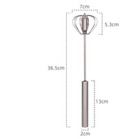 Batidor Manual de acero inoxidable, batidor de huevos semiautomático, de espuma y crema batida