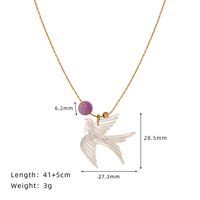 Collier minimaliste avec pendentif hirondelle en nacre, hypoallergénique, chaîne de clavicule réglable en acier inoxydable pour usage quotidien décontracté