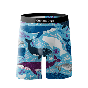 Calzoncillos bóxer para hombre de estilo personalizado con patrón geométrico, ajuste cómodo y elástico, ropa interior con cintura de jacquard tejido. - Product Image 1