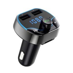 T24 <span class=keywords><strong>Bluetooth</strong></span> 5.0 xe <span class=keywords><strong>Adapter</strong></span>, không dây FM Transmitter đài phát thanh <span class=keywords><strong>Adapter</strong></span> xe kit, Dual USB cổng sạc xe hơi hỗ trợ cuộc gọi rảnh tay - Product Image 1