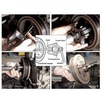 WZAUTO Extracteur de poulie d'amortisseur harmonique, Kit de 6 outils de démontage d'équilibrage, Outil d'installation de courroie de distribution à trois griffes, Haute performance