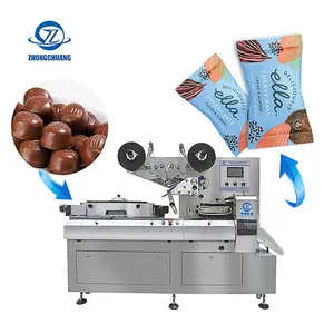 Máquina automática de embalaje de almohada de caramelo, envoltura de flujo Horizontal multifuncional de tres servomotores, embolsado, alta velocidad