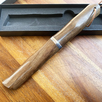 Couteau de chasse à lame fixe Damas avec manche en bambou stabilisé et étui – Outil de camping pour collection en extérieur – Livraison directe