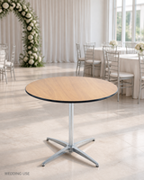 Muebles de Comedor de Diseño Moderno, Mesa de Cóctel para Eventos al Aire Libre con Tablero de Madera Contrachapada y Estructura Metálica, Duradera y Fácil de Limpiar