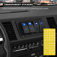 Panel de interruptor basculante de aluminio de 4 bandas, Panel de interruptor basculante Precableado de 5 pines con encendido/apagado, Panel de interruptor retroiluminado azul para coche, barco, RV