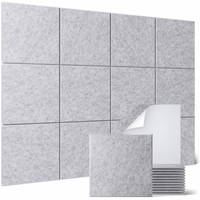Panneau mural acoustique en polyester personnalisé OEM, panneau absorbant le son, panneaux décoratifs colorés en PET avec support auto-adhésif