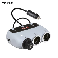 Adaptateur allume-cigare intelligent OEM 3 prises et 2 ports USB avec fonction de déclenchement de l'allume-cigare, trois interrupteurs, certifié CE FCC
