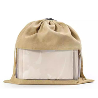 Sacs organisateur de chaussures et vêtements en daim à logo personnalisé sacs à main en daim à cordon pochettes anti-poussière avec fenêtre en PVC