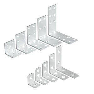 Supports d'angle en acier laminé à froid en forme de L pour le support et la connexion de meubles, quincaillerie de fixation d'étagère durable à angle droit - Product Image 1