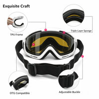 Masque de ski sphérique UV400 à double lentille, anti-buée, coupe-vent, résistant aux chocs, compatible OTG, lunettes de sport pour la neige, logo personnalisé OEM