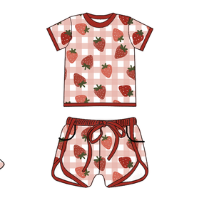 Zs2024 été <span class=keywords><strong>fraise</strong></span> imprimer <span class=keywords><strong>maillot</strong></span> <span class=keywords><strong>de</strong></span> <span class=keywords><strong>bain</strong></span> pour filles enfants jupe justaucorps bébé fille bulle barboteuse - Product Image 2