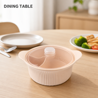 Bol vapeur en silicone pour micro-ondes à 3 compartiments, pot vapeur pour légumes avec couvercle et poignée
