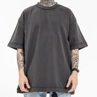 T-shirt personnalisé coupé et cousu 100% coton impression graphique lourd javel lavé à l'acide Vintage grande taille hommes t-shirt surdimensionné