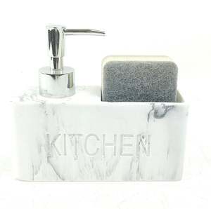 Dropshipping Bouteille presse savon en résine de style européen Shopify. Lavage à la main en mousse, distributeur de gel douche. Boîte de rangement éponge. - Product Image 2