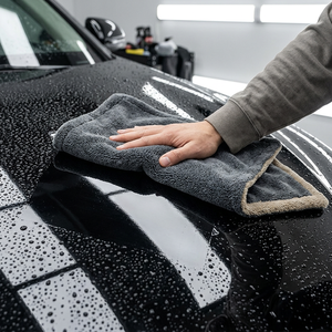 60*90 Large Premium 1200 GSM Edge-less Microfiber Double Twist Pile Car Drying <strong>Towel</strong> No Streaks Scratches or Water Spots - Product Image 1