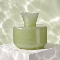 Botol Reed Diffuser Kaca Hijau Zaitun, Bentuk Bulat, Wadah Pewangi Dekoratif untuk Kamar Tidur, Kamar Mandi, Kantor, Dekorasi Rumah