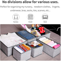 Vente en gros, ensemble de 6 séparateurs de sous-vêtements pour chaussettes pliantes, organisateur pour tiroir de garde-robe
