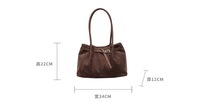 Tas Tote Wanita Premium Tekstur Vintage Niche Suede Frosted Lipit Model Dumpling Tahan Air dengan Ritsleting, Promo Hot Sale