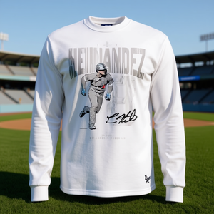 Maglietta a Maniche Lunghe Kike Hernandez Los Angeles Dodgers, Girocollo con Stampa Digitale, Design Unisex per Giocatori di Baseball - Product Image 2