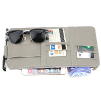 Gris pare-soleil pochette de rangement Bill Card CD support pour téléphone boîte de rangement avec fermeture éclair voiture rangement rangement
