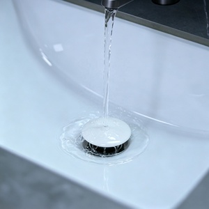Ensemble de vidange de lavabo escamotable <span class=keywords><strong>avec</strong></span> tuyau flexible rétractable, siphon anti-odeur transparent, drain de lavabo en plastique blanc pour salle de bain - Product Image 6