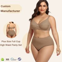Fabricant OEM/ODM de ensembles de soutien-gorge et culottes pour femme grande taille à bonnets couvrants, avec coutures classiques et tissu spacer, pour usage quotidien