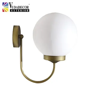 Nordic Gold schwarz klassische Wand leuchte Hotel Villa Bar Schlafzimmer Garten moderne Kugel runde LED wasserdichte Wand leuchten Outdoor Globus e27