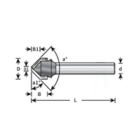 Fraise à rainurer en V pour panneaux ACP Viextro, en carbure diamanté non revêtu 55HRC pour routeur CNC
