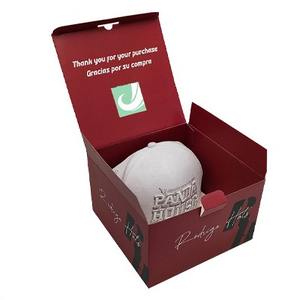 Caja de Embalaje para Gorra de Béisbol de Cartón Negro Impresa Personalizada con Logotipo, Caja de Embalaje Ecológica para Gorra Deportiva con Cierre a Presión - Product Image 3