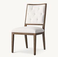 Chaise de salle à manger élégante et contemporaine en chêne et tissu, de style français, pour hôtels, banquets et cuisines.