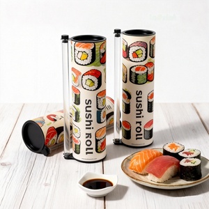 กล่องกระดาษแบบกดสำหรับบรรจุซูชิ พิมพ์ลายได้ตามต้องการ พร้อมหลอดใส่ซอส - Product Image 3