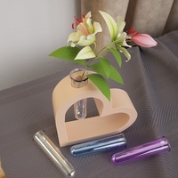 Moule en silicone DIY pour résine cristalline, plâtre parfumé ou béton, en forme de cœur, pour vase à tubes à essai, ornement et vase à fleurs
