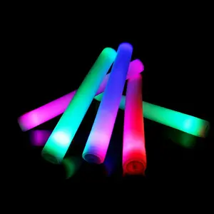 Nicro Colorful Luminous Flashing Sponge Candy Cheering Sponge Colorful Led Light Glow In Dark Foam Stick Concerts Night Supplies